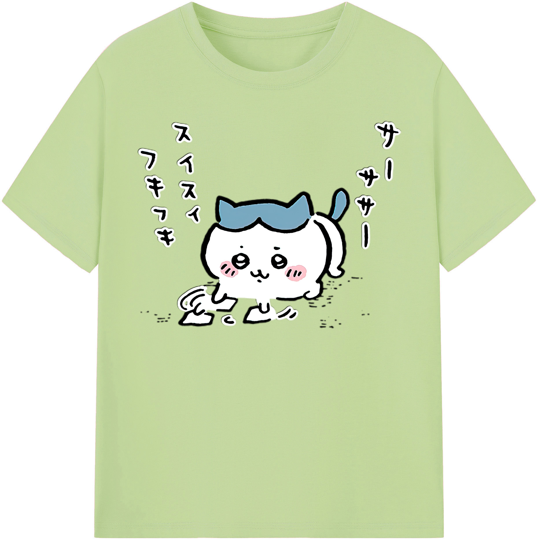 （画像用） ちいかわ ハチワレ Chii-kawa hachiware 綿100％半袖Tシャツ（フロントプリント）